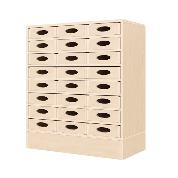 Armadio a Scaffali 79-80, 24 Cassette per Materiali (con base in legno)