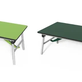 Tavolo pieghevole da esterno in PE, 120 cm, altezza 46 cm (Verde scuro e Lime)