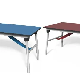 Outdoor PE-Klapptisch 150 cm, Höhe 55 cm (Blau & Granatrot)