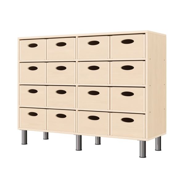 Armadio a Scaffali 79-120, 16 Cassette per Materiali (con piedi regolabili in altezza)