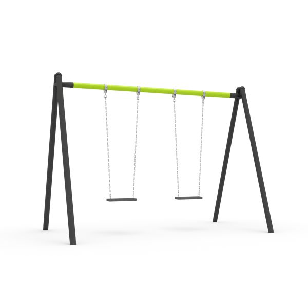 Double Swing with Steel Posts (Lime & Midnight)