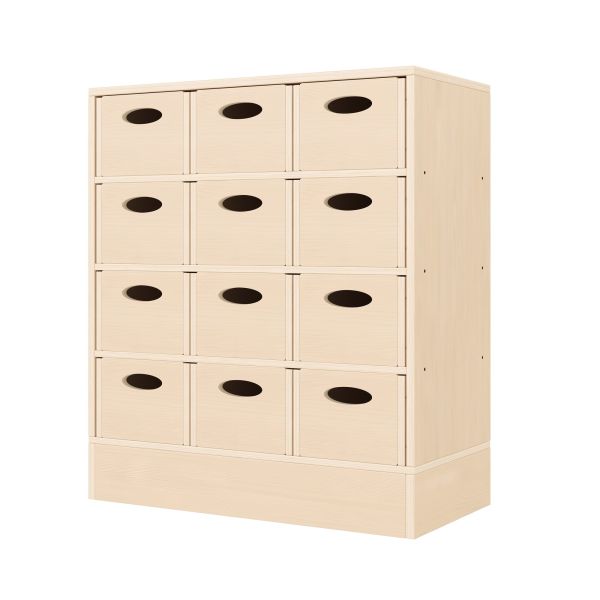 Armadio a Scaffali 79-80, 12 Cassette per Materiali (con base in legno)