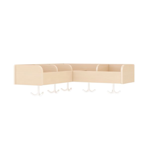 Appendiabiti con Mensola Angolare, 60 cm, 5 Scomparti