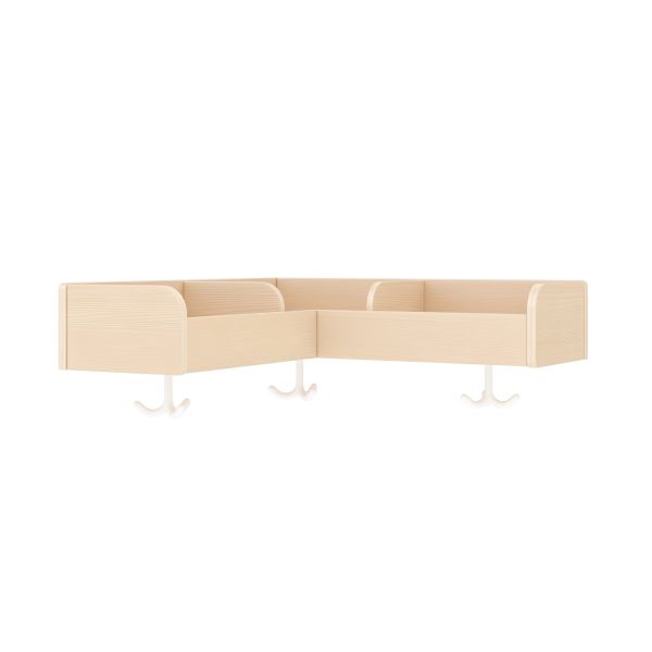 Appendiabiti con Mensola Angolare, 60 cm, 3 Scomparti