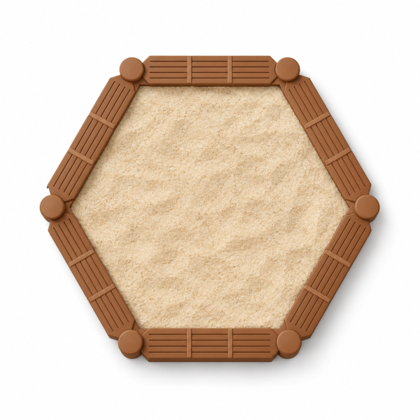 Sandkasten-Set M – 6 Elemente (Sechseck)