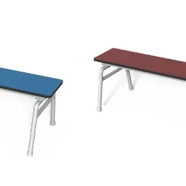 Outdoor PE-Stapelbank 150 cm, Höhe 43 cm (Blau & Granatrot)