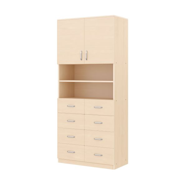 Armadio a Scaffali 180-80, 4 Ante, 8 Cassetti