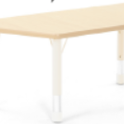Tisch Owlaf, trapezförmig, 120 x 60 cm, höhenverstellbar, Tischoberfläche - HPL, Farbe Tischbeine: Beige