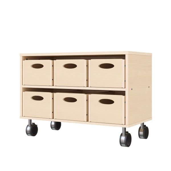 Armadio a Scaffali 44-80 con 6 Cassette per Materiali (con rotelle bloccabili)