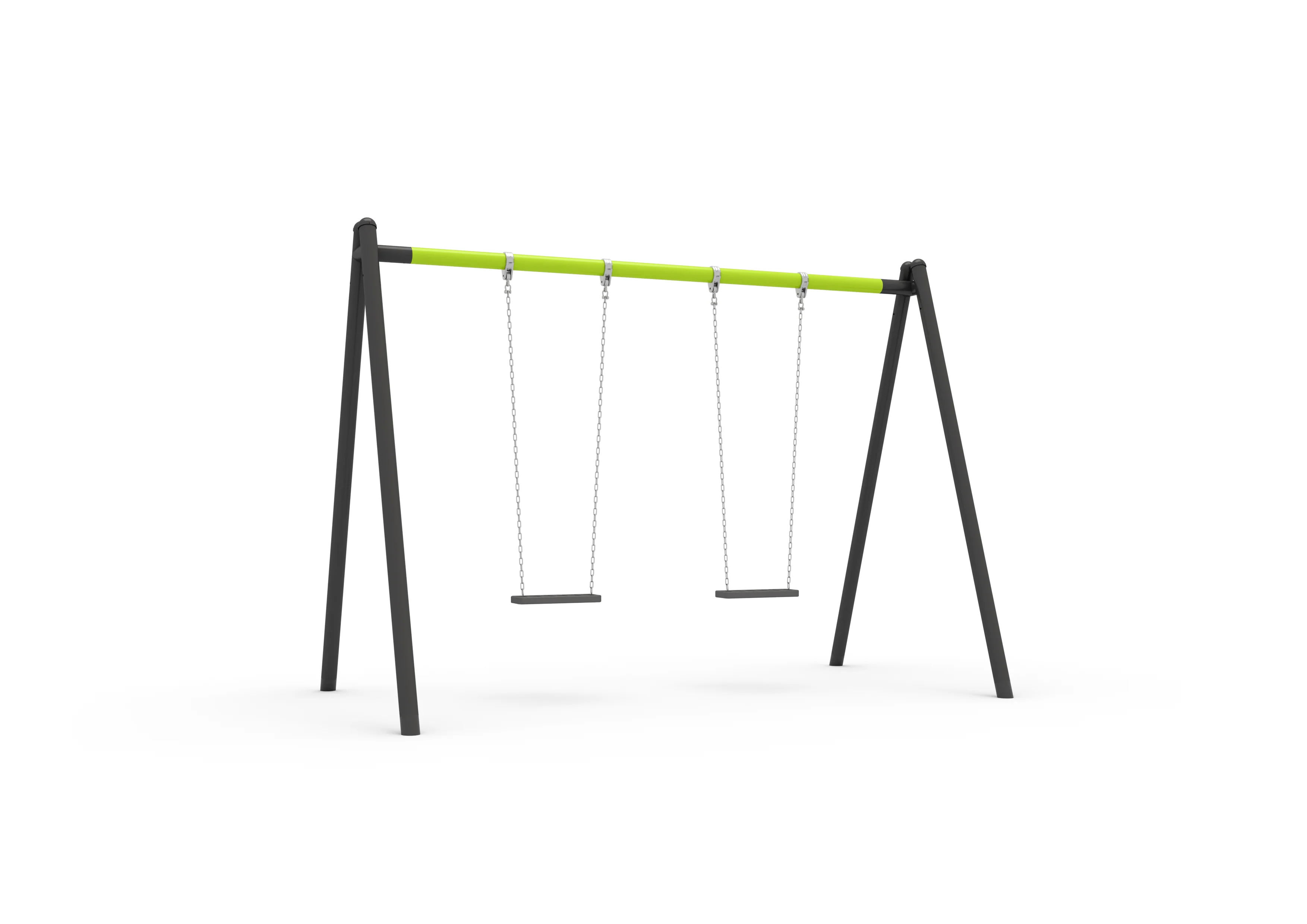 Double Swing with Steel Posts (Lime & Midnight) – SS-3502_Doppelschaukel
