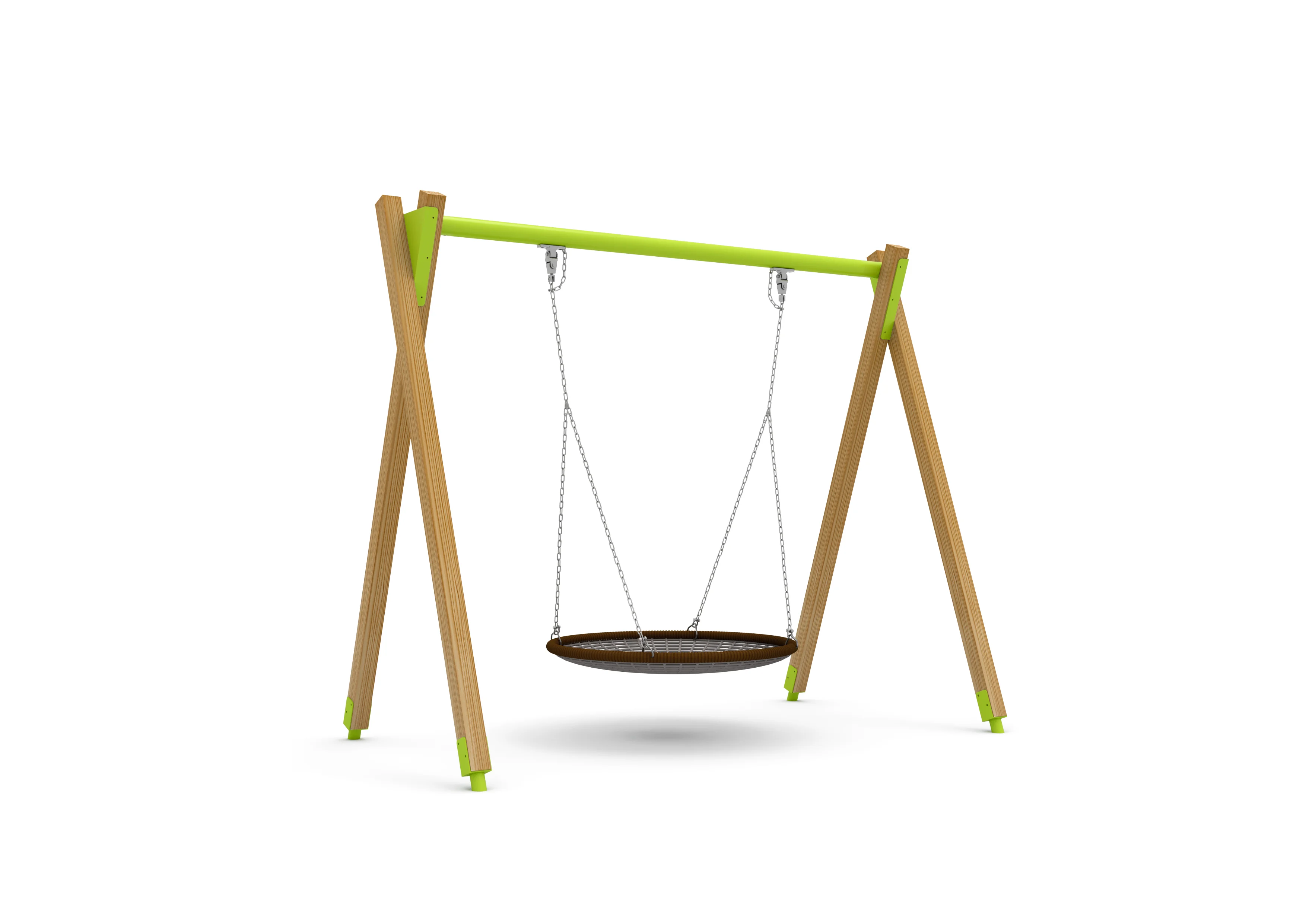 Nest Swing with Wooden Posts (Lime) – SW-351D_Nestschaukel_mit_Holzpfosten