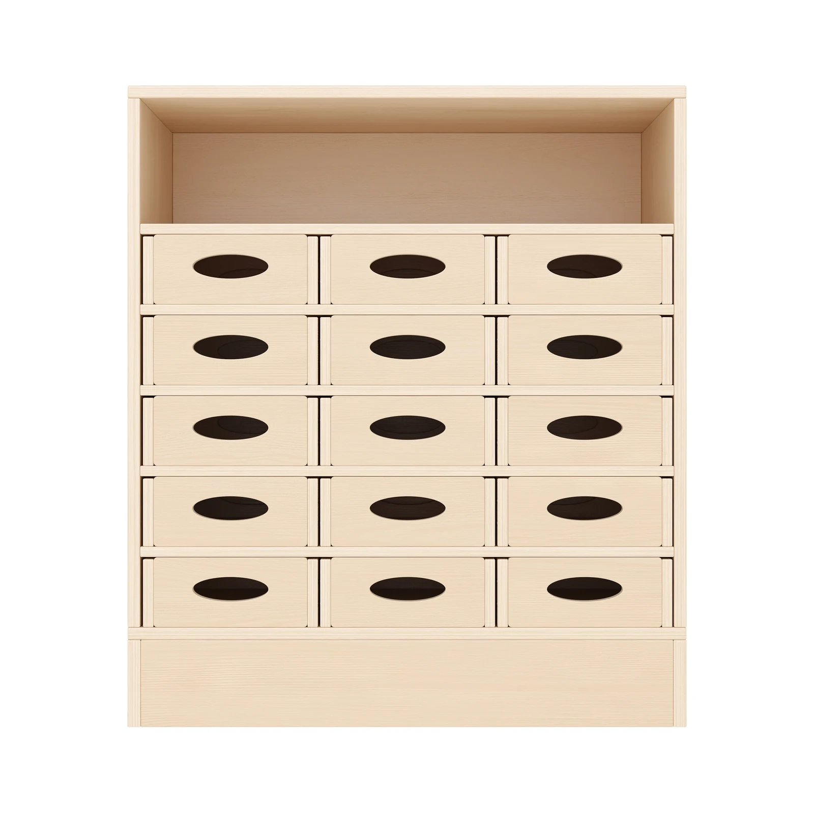 Armario de Estante 79-80, 15 Cajas de Material (con zócalo de madera) – KB1-DG25214-30-S_03