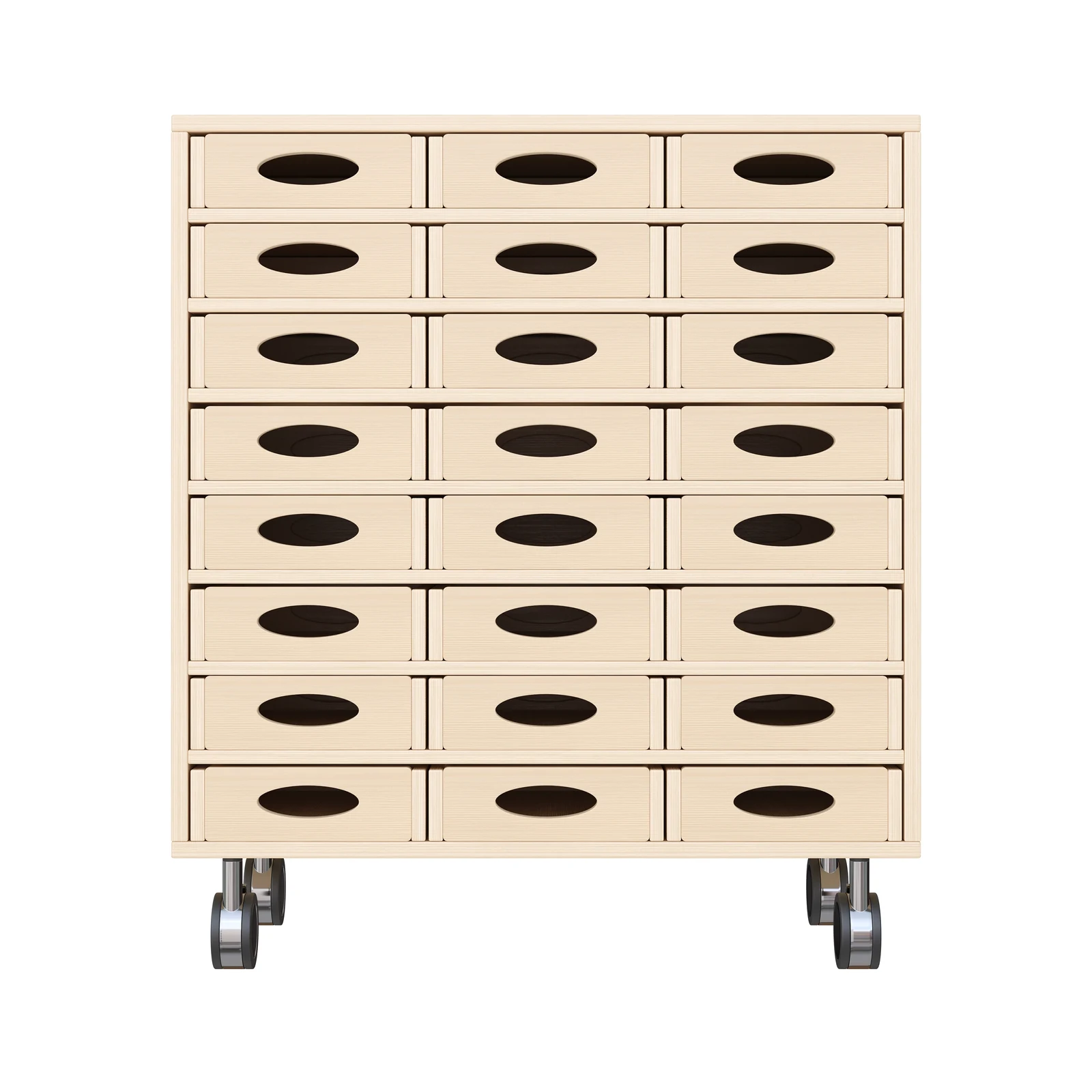 Armario de Estante 79-80, 24 Cajas de Material (con rodillos de freno de bloqueo) – KB1-DG25215-30-R_03