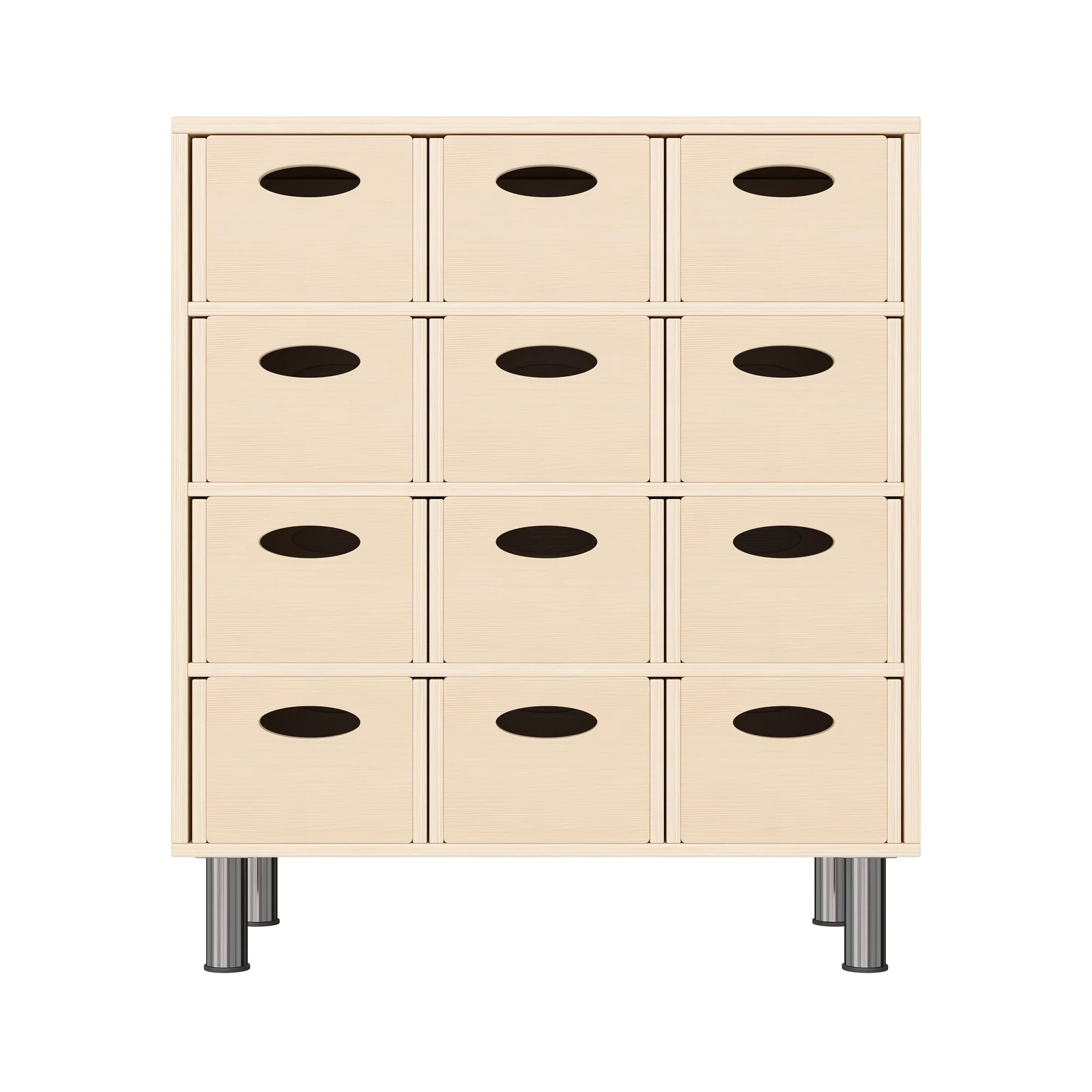 Armadio a Scaffali 79-80, 12 Cassette per Materiali (con piedi regolabili in altezza) – KB1-DG25213-30-MF_03