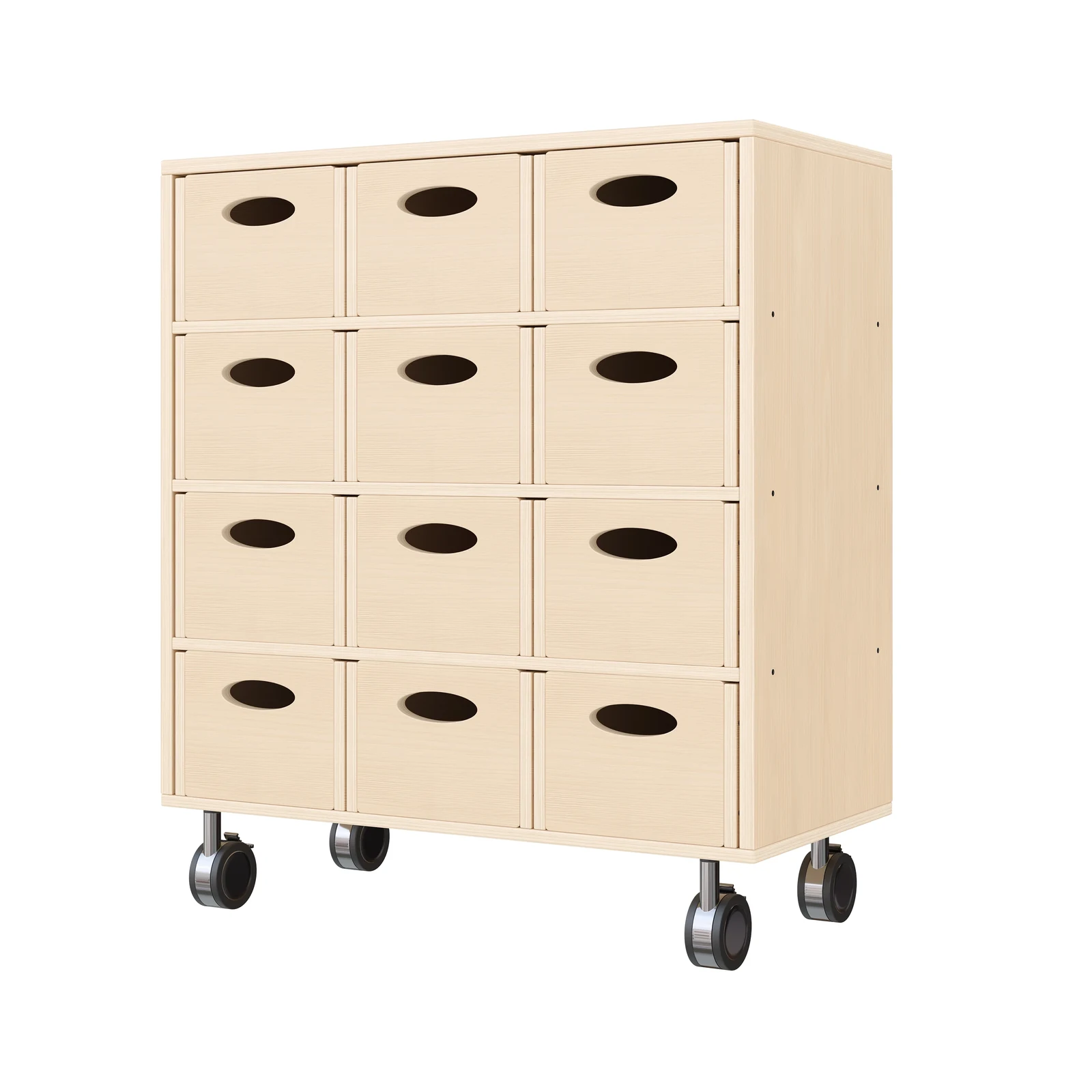 Armario de Estante 79-80, 12 Cajas de Material (con rodillos de freno de bloqueo) – KB1-DG25213-30-R_01