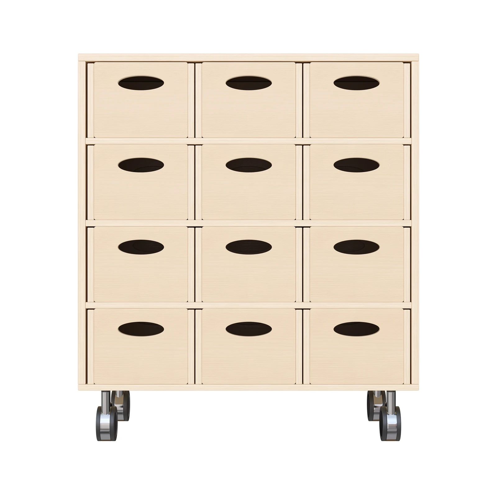 Armario de Estante 79-80, 12 Cajas de Material (con rodillos de freno de bloqueo) – KB1-DG25213-30-R_03