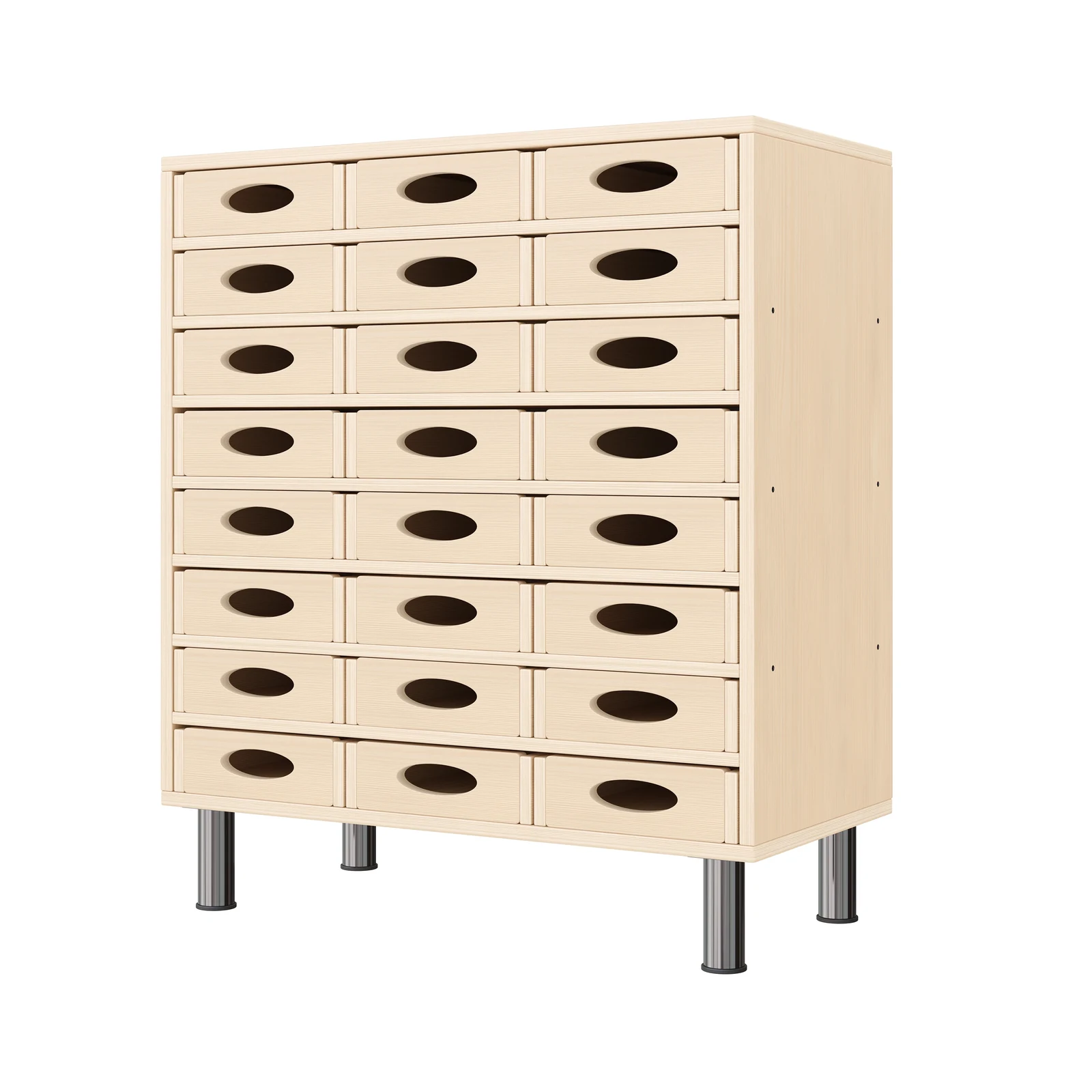Armadio a Scaffali 79-80, 24 Cassette per Materiali (con piedi regolabili in altezza) – KB1-DG25215-30-MF_01