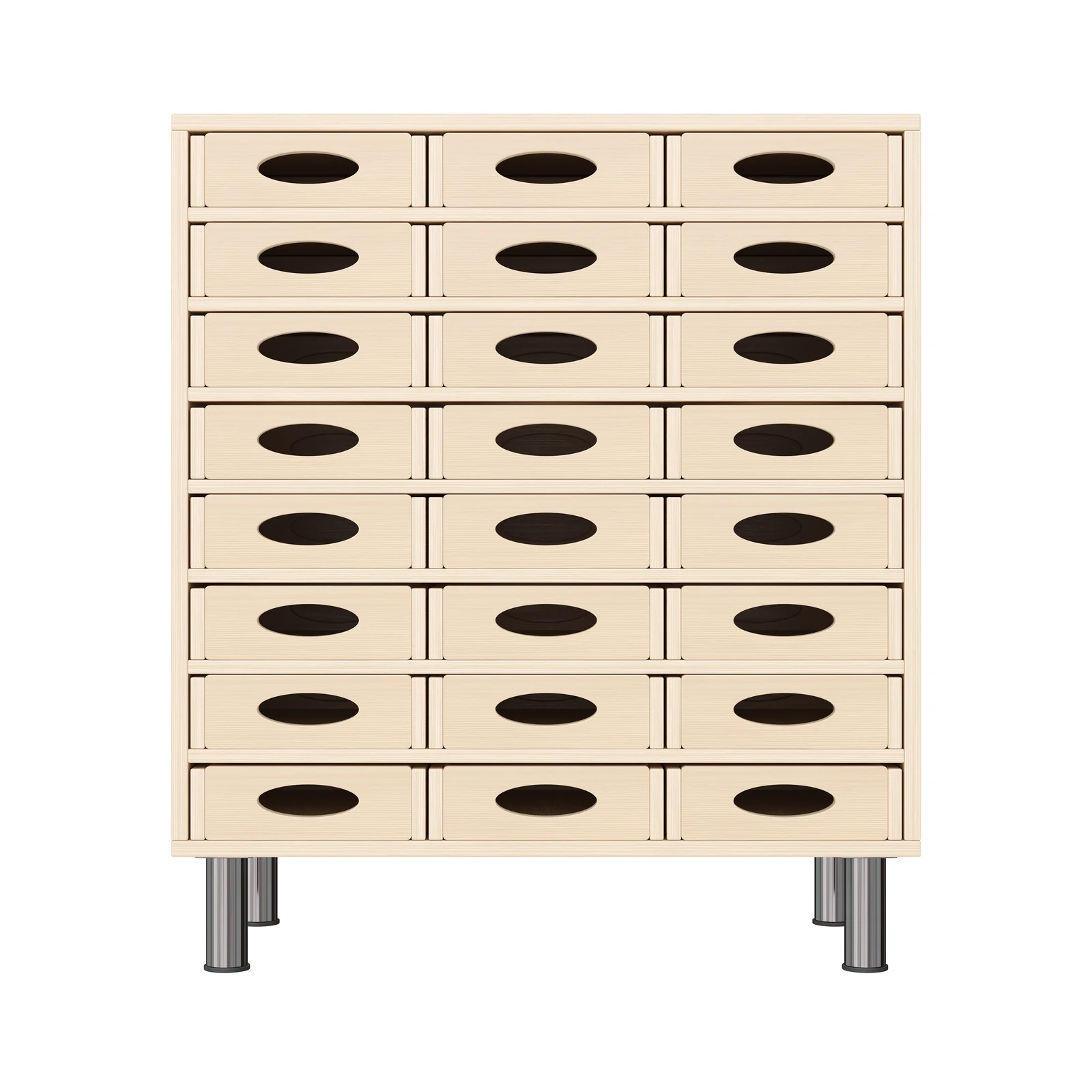 Armadio a Scaffali 79-80, 24 Cassette per Materiali (con piedi regolabili in altezza) – KB1-DG25215-30-MF_03