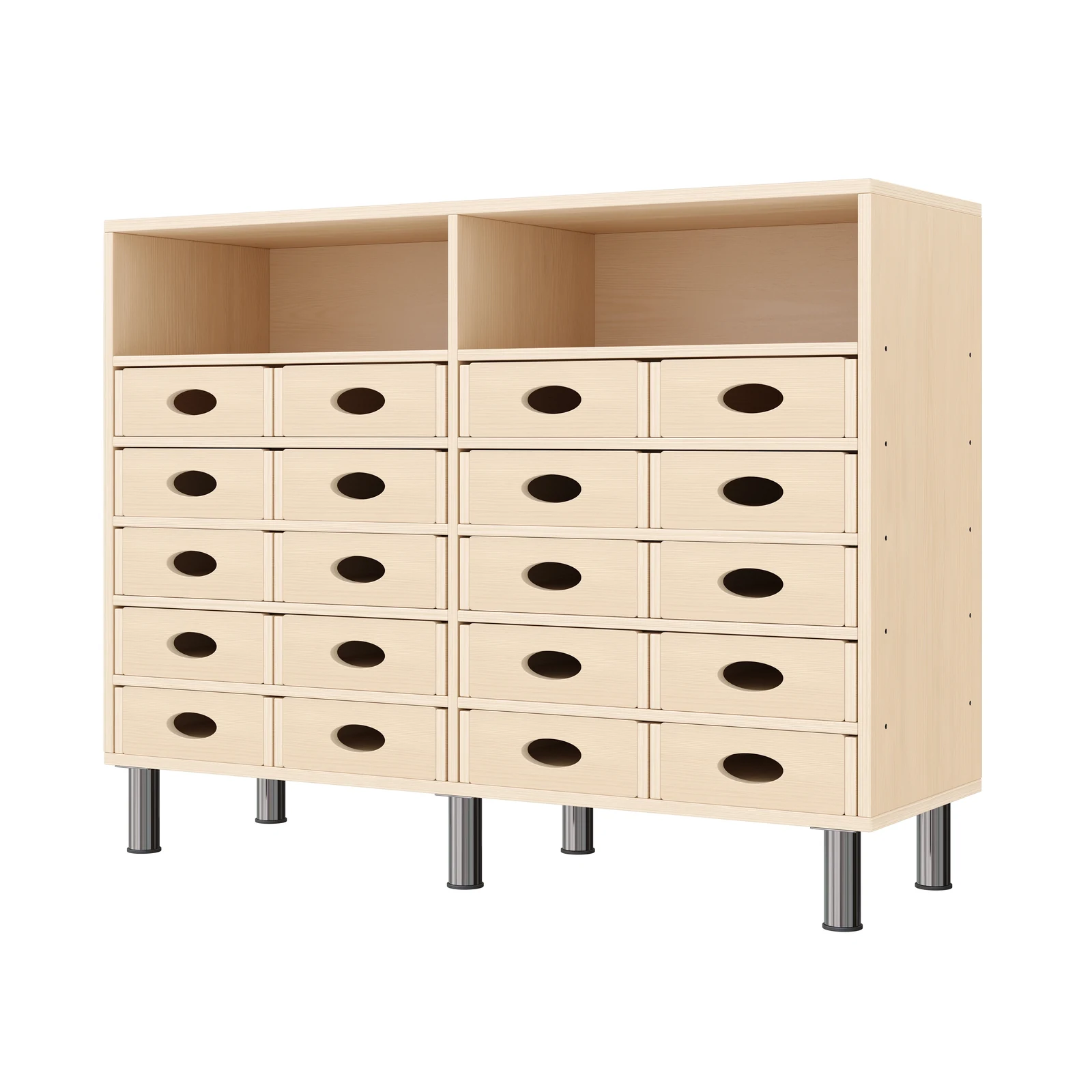 Armario de Estante 79-120, 20 Cajas de Material (con patas de zócalo de altura ajustable) – KB1-DG25220-30-MF_01