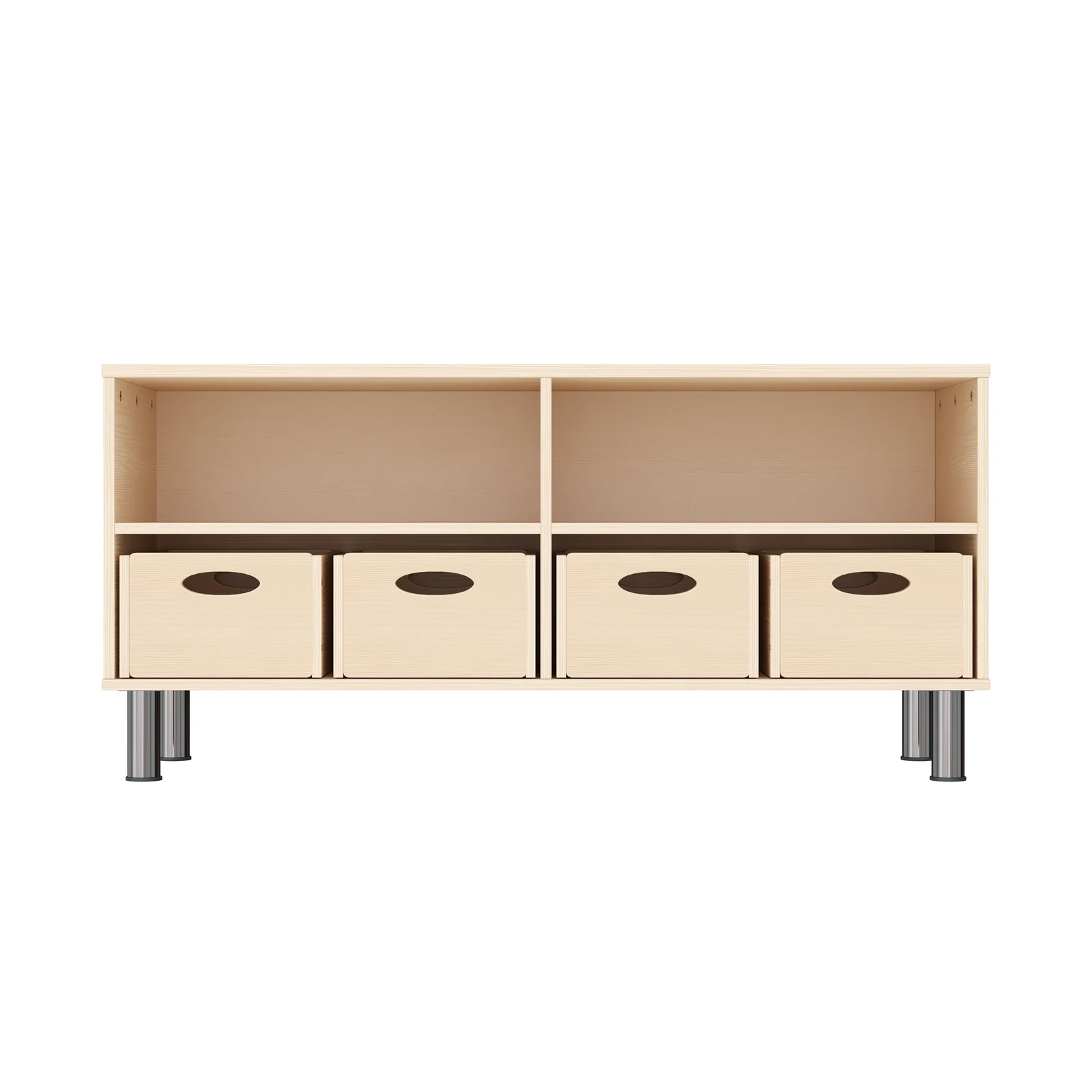 Armadio a Scaffali Doppio 44-120 con 4 Cassette per Materiali (con piedi regolabili in altezza) – KB1-DG25203-30-MF_03