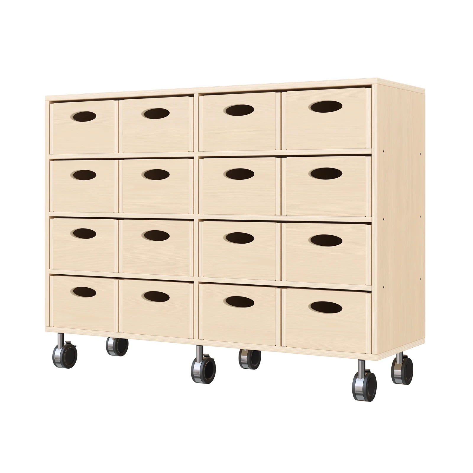 Armario de Estante 79-120, 16 Cajas de Material (con rodillos de freno de bloqueo) – KB1-DG25219-30-R_01