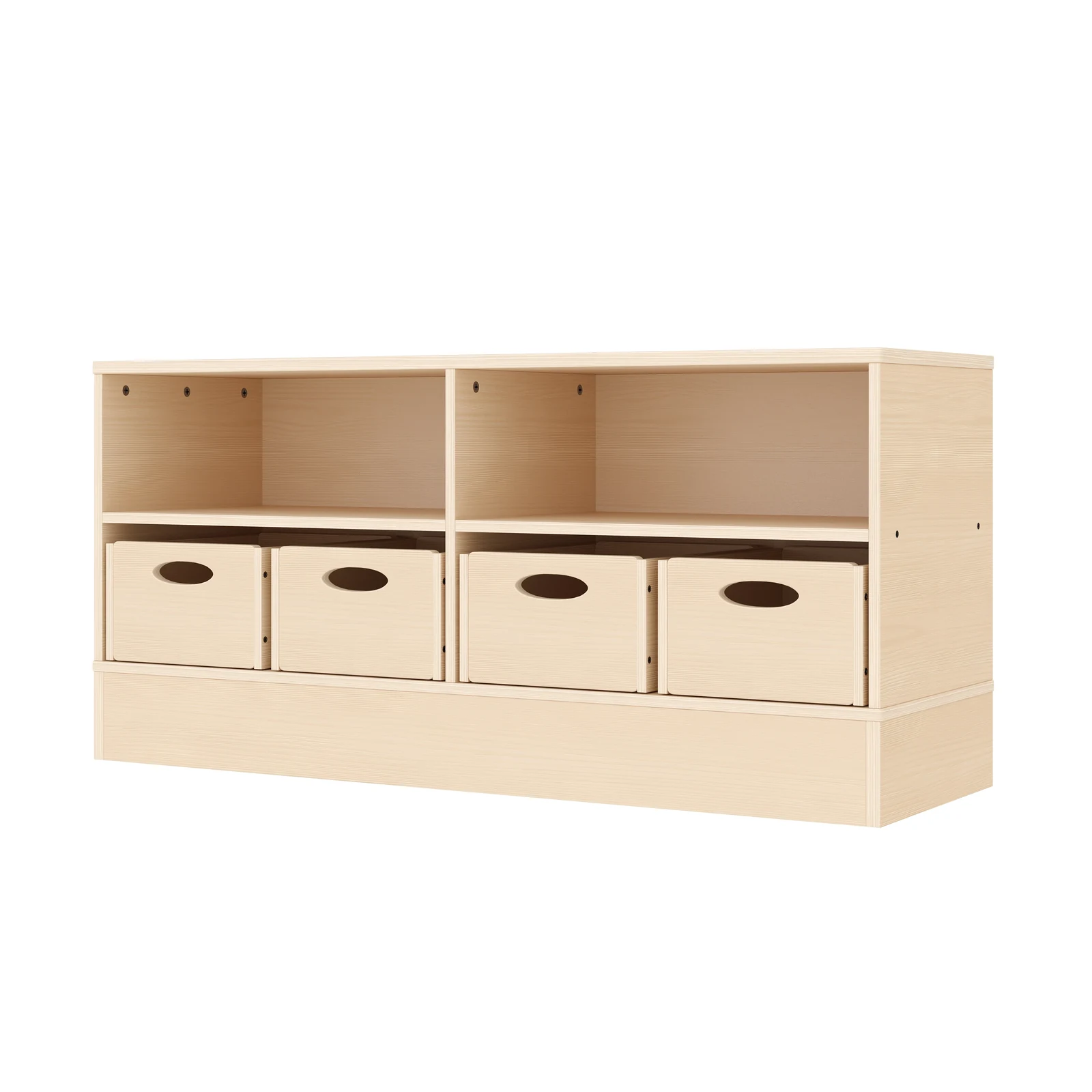 Armadio a Scaffali Doppio 44-120 con 4 Cassette per Materiali (con base in legno) – KB1-DG25203-30-S_01