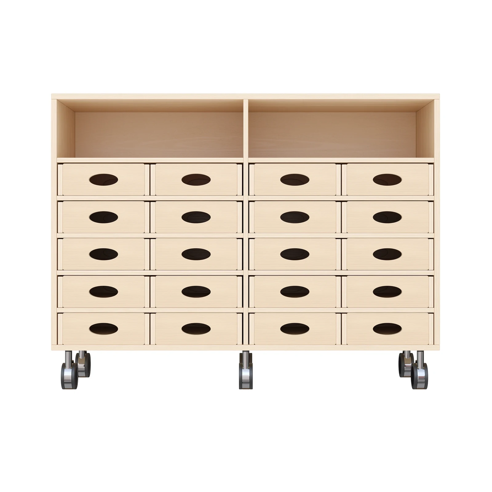 Armadio a Scaffali 79-120, 20 Cassette per Materiali (con rotelle bloccabili) – KB1-DG25220-30-R_03