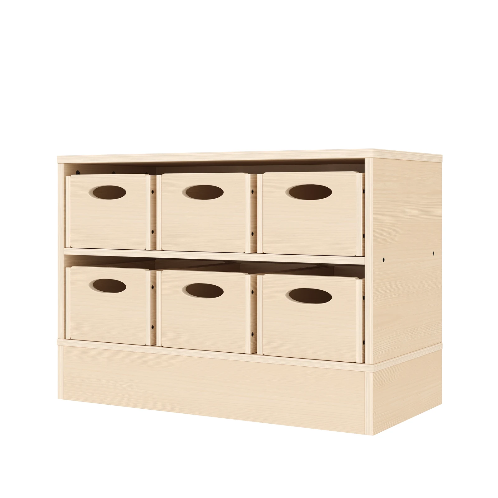 Armadio a Scaffali 44-80 con 6 Cassette per Materiali (con base in legno) – KB1-DG25202-30-S_01