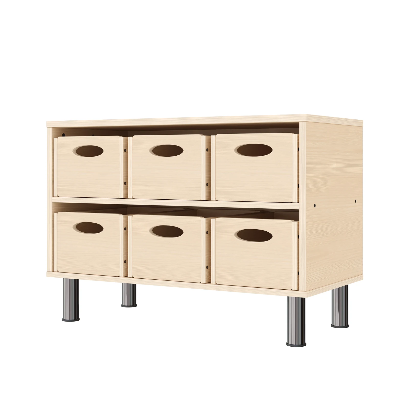 Armadio a Scaffali 44-80 con 6 Cassette per Materiali (con piedi regolabili in altezza) – KB1-DG25202-30-MF_01