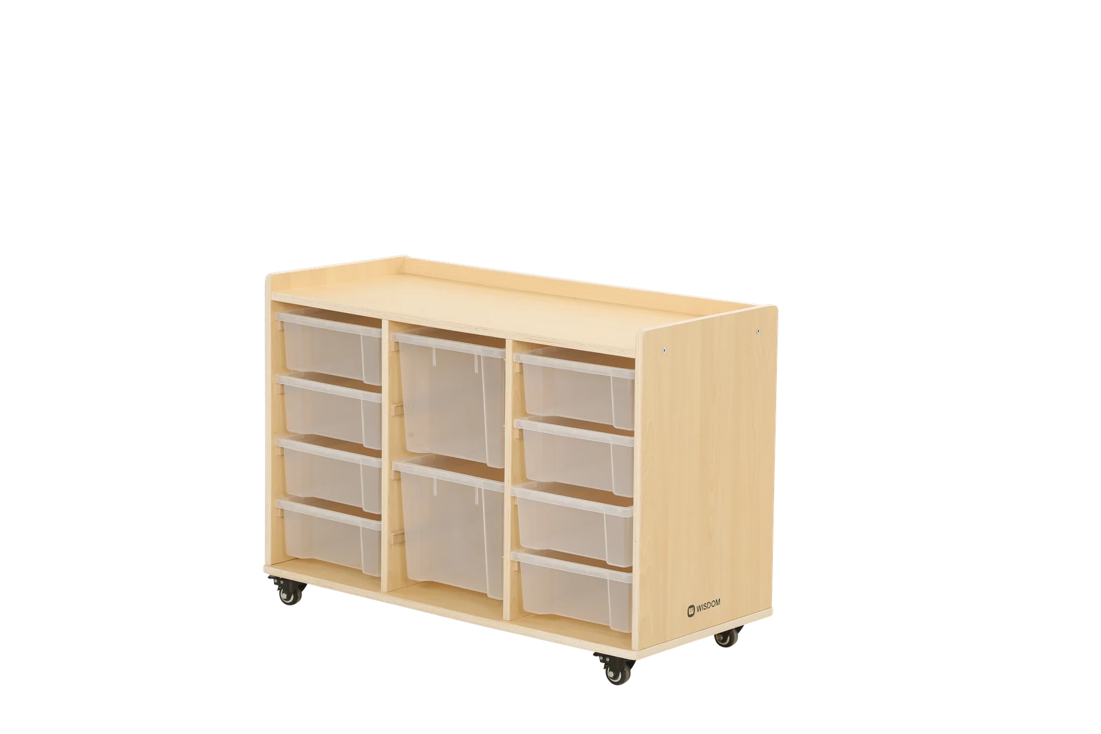 Scaffale Mobile a 3 File, 8 Contenitori Piccoli e 2 Grandi – KB1-DG016-V01-F_01
