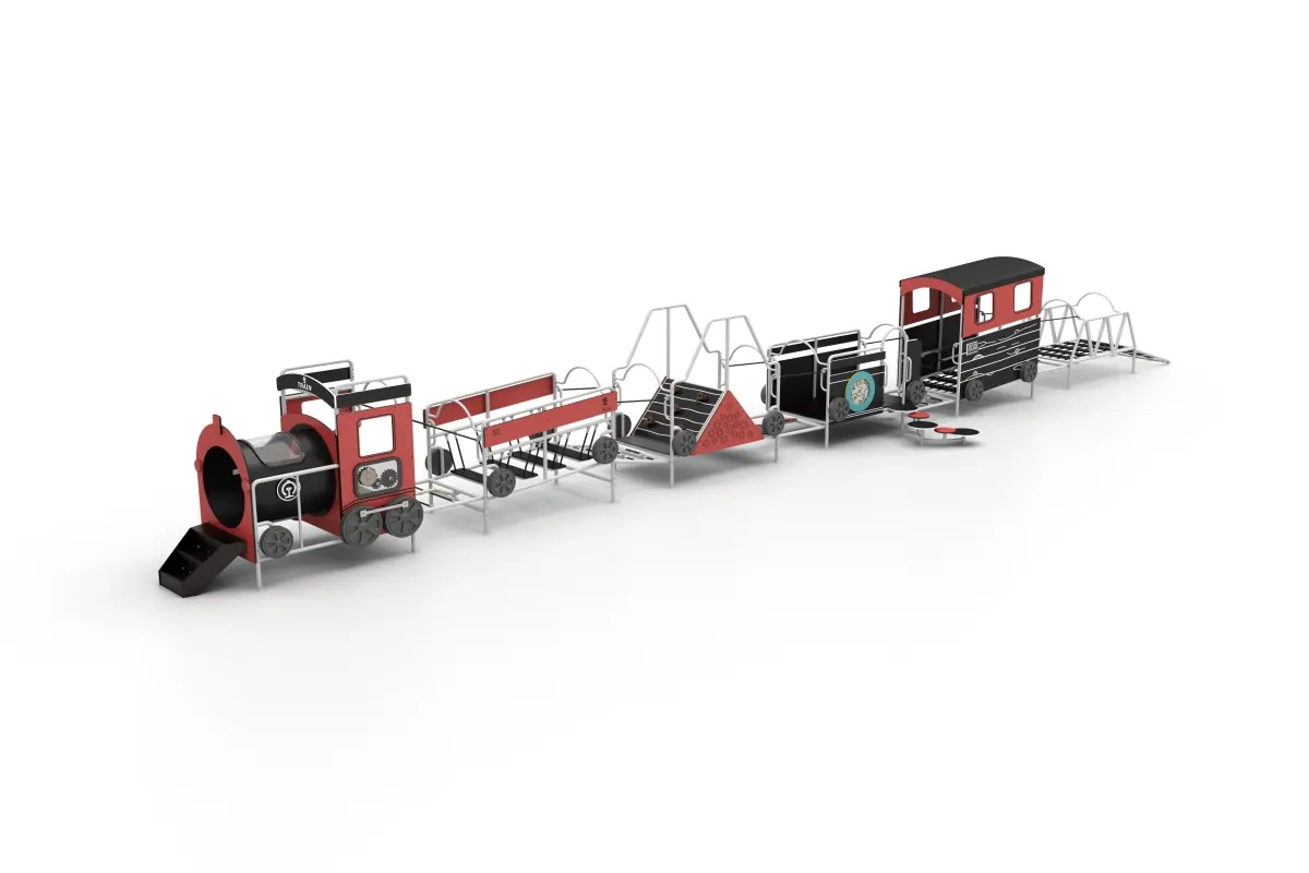 Petit Train Rouge, 12 éléments – sans tunnel à ramper – HW1-S1A352-10129_01
