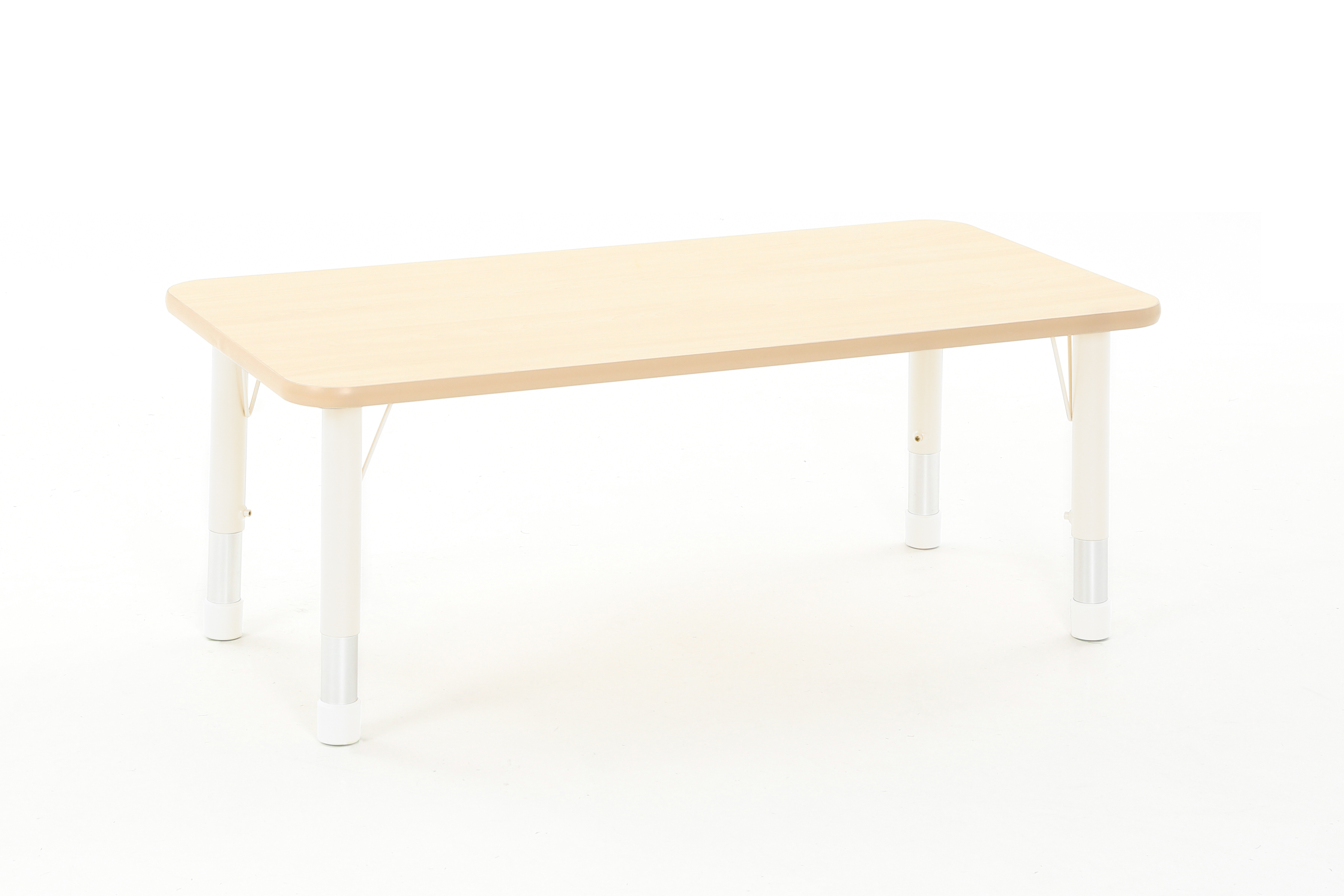 Tisch Owlaf, rechteckig, 120 x 75 cm, höhenverstellbar, (39-61,5 cm) Tischoberfläche - HPL, Farbe Tischbeine: Beige – 7Y9A8646