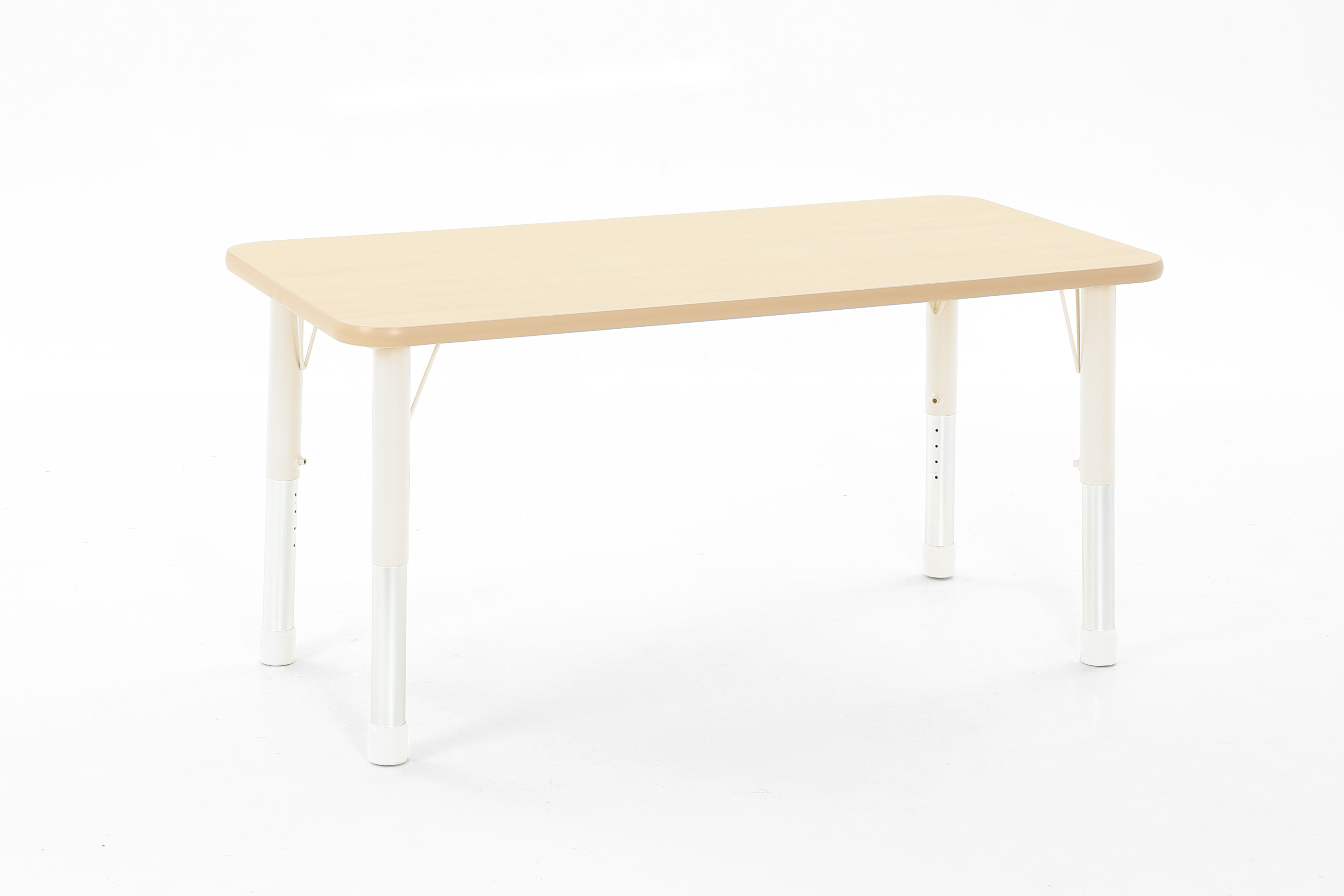 Tisch Owlaf, rechteckig, 120 x 75 cm, höhenverstellbar, (39-61,5 cm) Tischoberfläche - HPL, Farbe Tischbeine: Beige – 7Y9A8642
