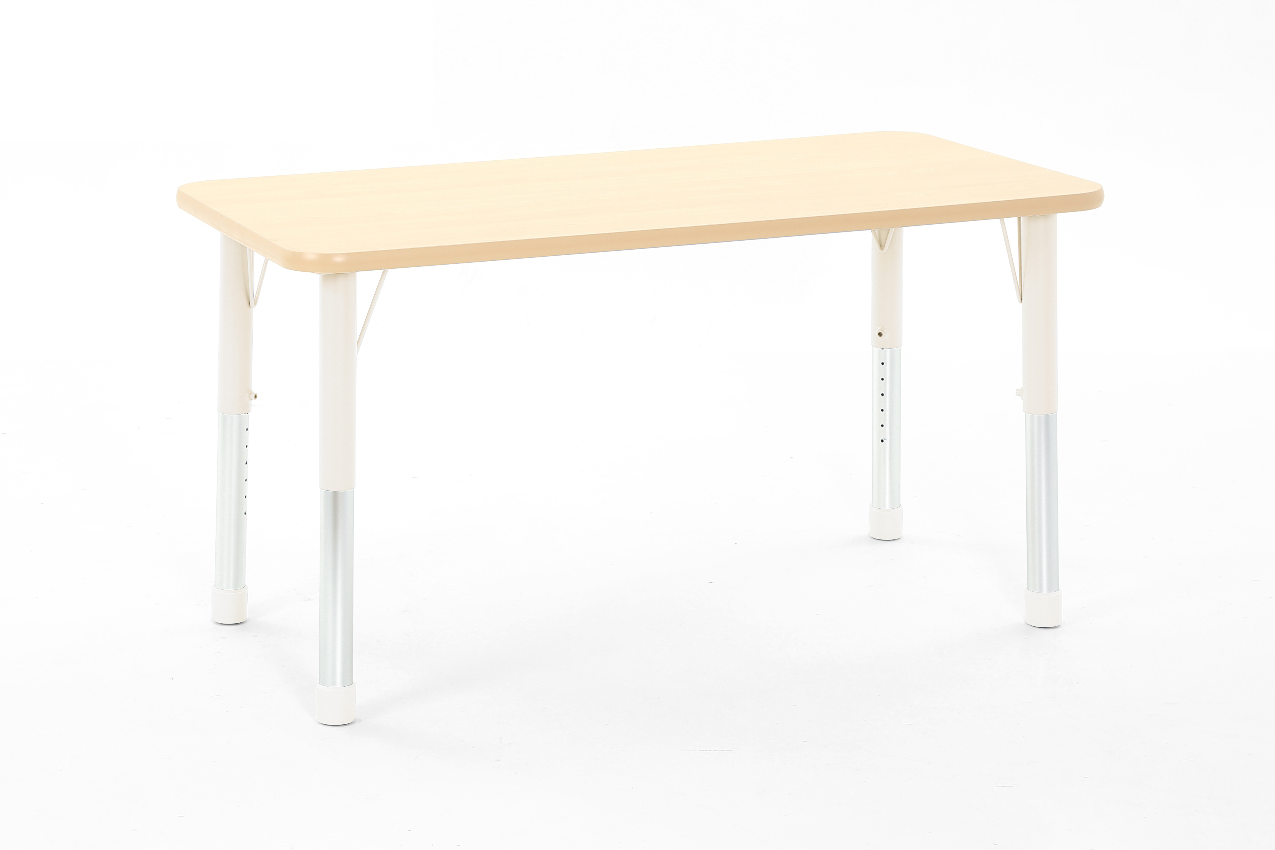 Tisch Owlaf, rechteckig, 120 x 75 cm, höhenverstellbar, (39-61,5 cm) Tischoberfläche - HPL, Farbe Tischbeine: Beige – 7Y9A8640