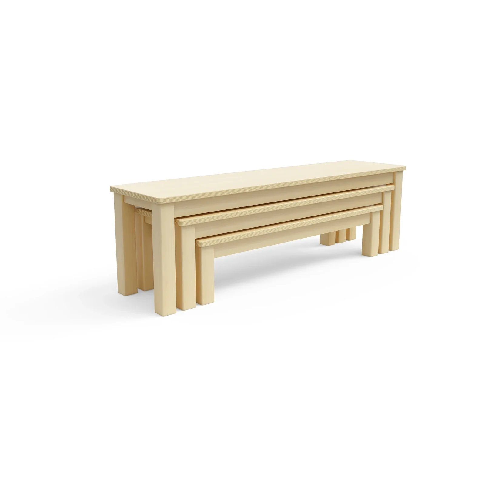 Indoor Sitzbank-Set – H23/31/39 cm – FSC – KB5-DG25001-F_01_Rendering