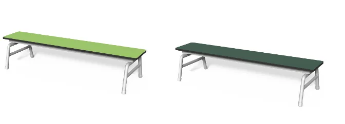 Outdoor PE-Stapelbank 150 cm, Höhe 33 cm (Dunkelgrün & Limette) – tisch-bank-06