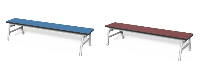 Outdoor PE-Stapelbank 150 cm, Höhe 33 cm (Blau & Granatrot) – tisch-bank-07