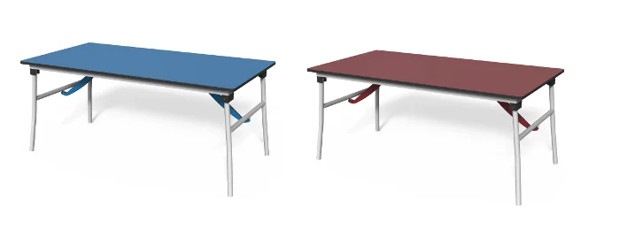 Outdoor PE-Klapptisch 160 cm, Höhe 71 cm (Blau & Granatrot) – tisch-bank-09
