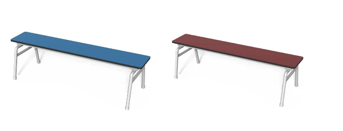 Outdoor PE-Stapelbank 150 cm, Höhe 43 cm (Blau & Granatrot) – tisch-bank-11